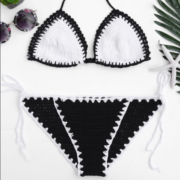 Zaful Other - NWOT  Two Tone  Crochet String BikinI